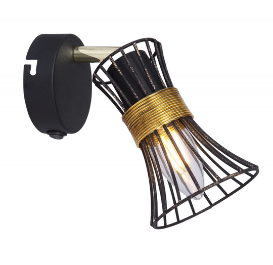 Purra vägglampa (Svart)