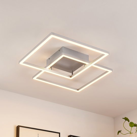 Lucande Muir LED-taklampa, kvadrat, CCT