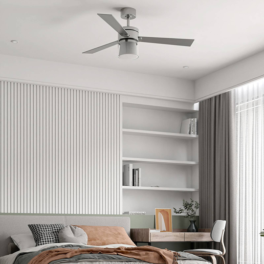Lindby Amelis LED-takfläkt, CCT, 3 blad