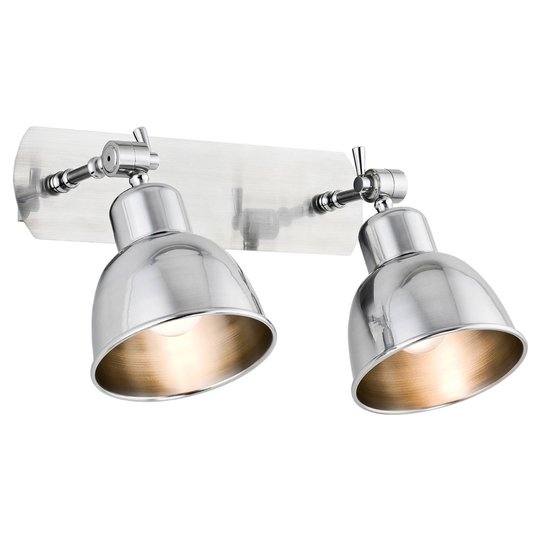 Vägglampa Emoti, 2 lampor, krom