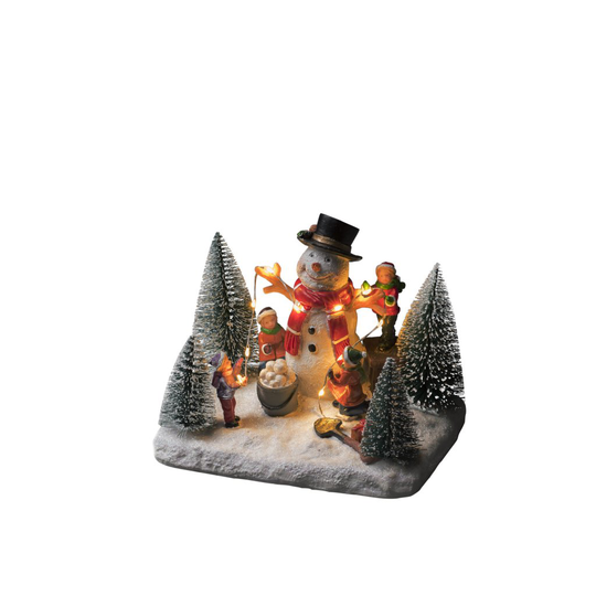 Fiberoptisk snögubbe (Flerfärgad)
