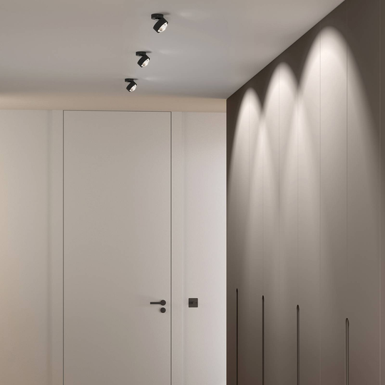Puk Mini Move LED, lins klar, svart matt/krom