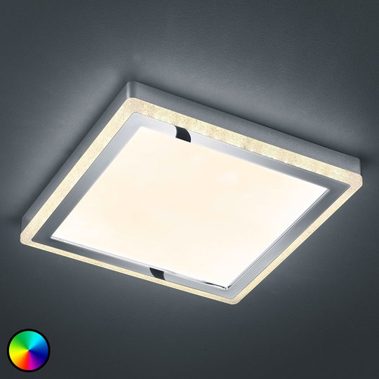 LED-taklampa Slide, vit, kantig, 40 x 40 cm