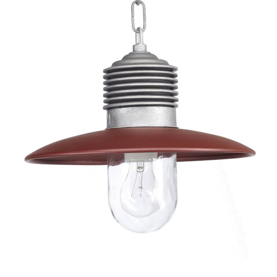 Klassisk utomhus-hänglampa Ampere aluminium/röd