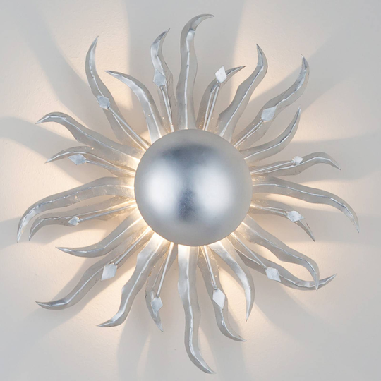 Tilltalande vägglampa SONNE SILBER Ø 45 cm