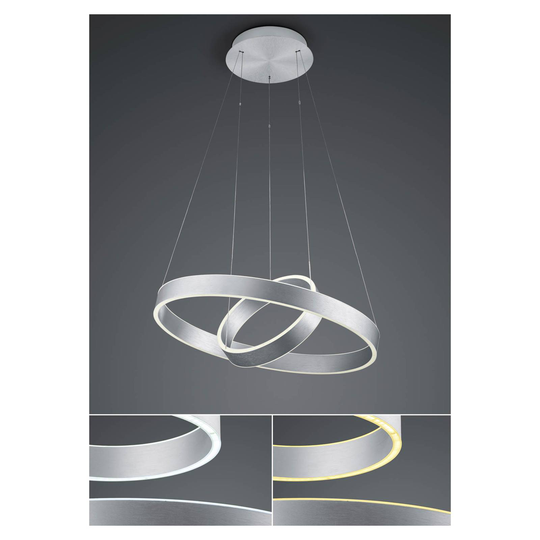 B-Leuchten Delta LED-hänglampa 2 lampor aluminium