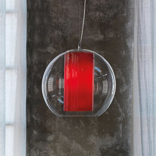 Modo Luce Bolla hänglampa röd plast Ø 50 cm