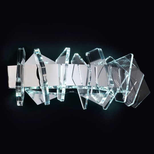 EOS - modern LED-vägglampa med glasdekor