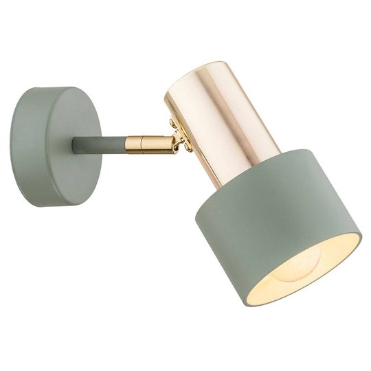 Väggspot Destin, 1 lampa grön/mässing