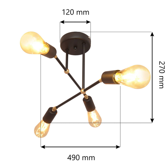 Taklampa Rosette, 4 lampor