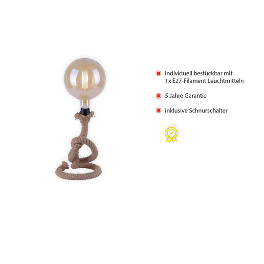Bordslampa Rope av tjockt rep