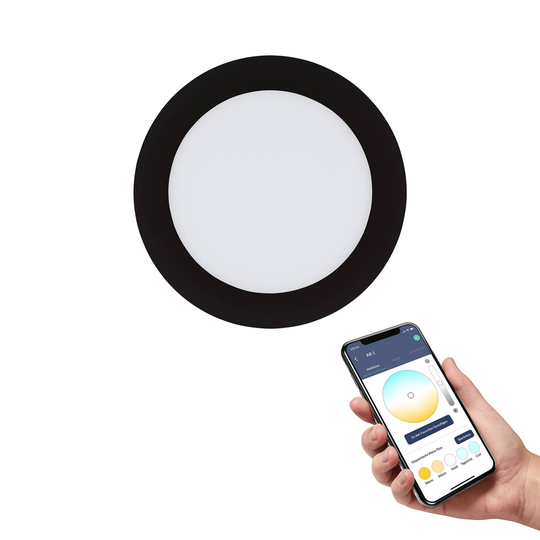 EGLO connect Fueva-Z inbyggnadslampa 16,5 cm svart
