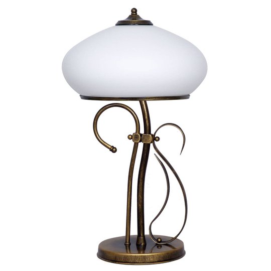 Bordslampa 493, opalglas/antikguld, höjd 60 cm