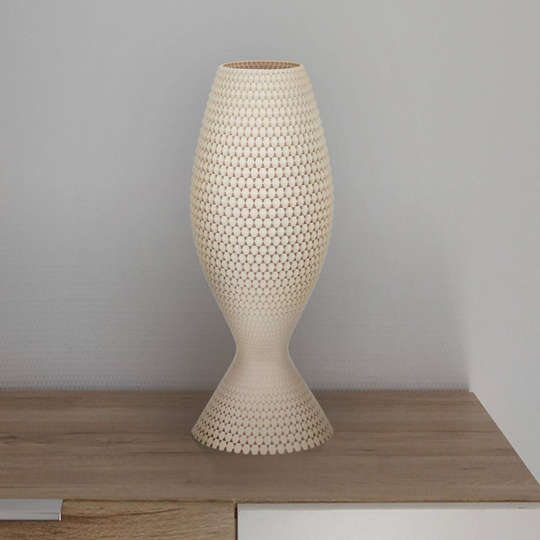 Bordslampa Diamant av biomaterial, linen, 33 cm