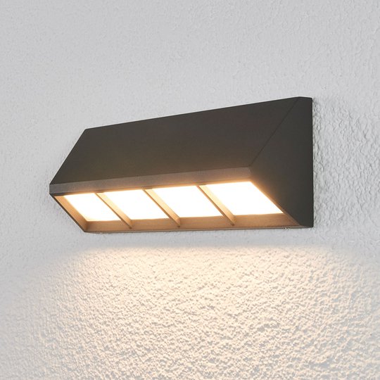 Cedrick – LED-utomhusvägglampa i mörkgrått