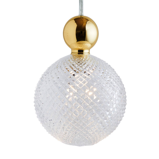 EBB & FLOW Uva L häng boll guld klar mini check
