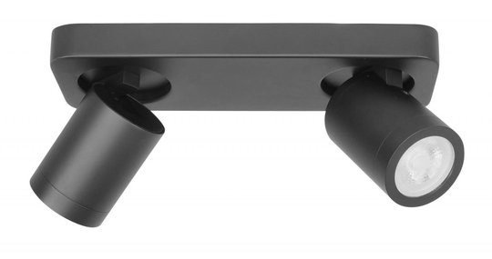 Oliver 2-spot rak (IP44) (Svart)