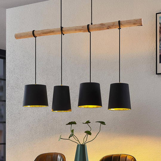 Lindby Hinai hänglampa, svart, guld