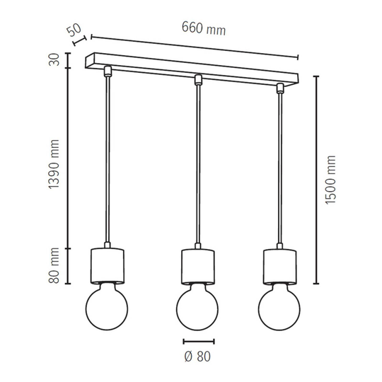 Envolight Terra hänglampa ljus tall 3 lampor