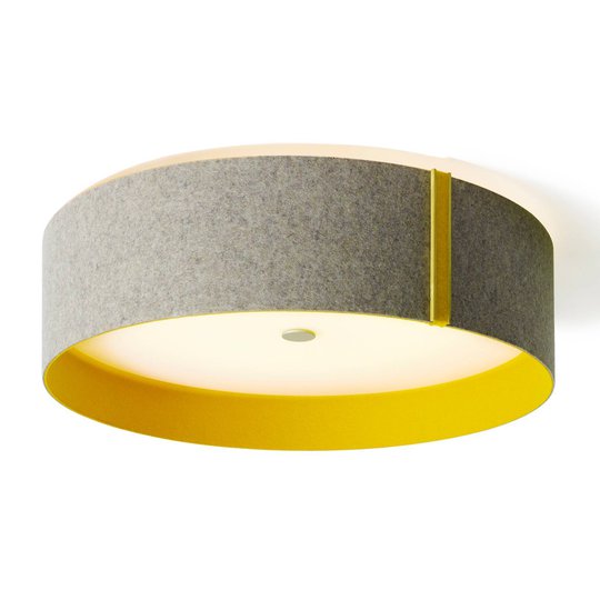 Taklampa Lara felt av filt, LED-lampa, grå-curry