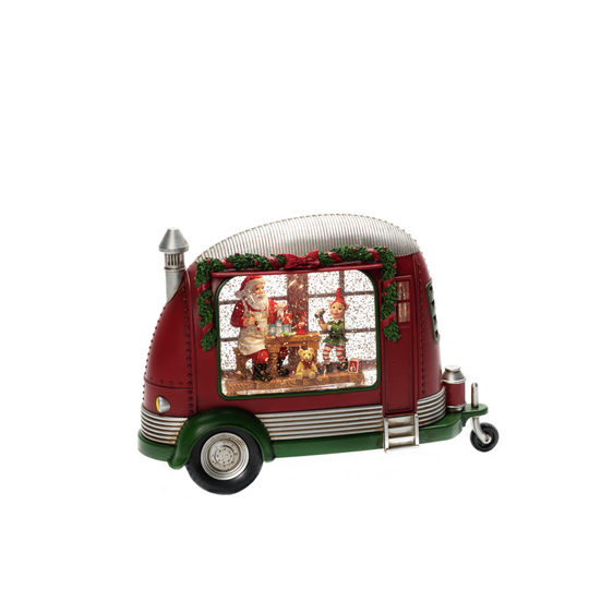 Vattenfylld husvagn med tomte (Röd)