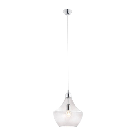 Hänglampa Selma, 1 lampa, Ø 30 cm, klart glas