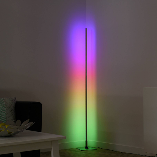 LED-golvlampa Henry, fjärrstyrd, RGB/CCT