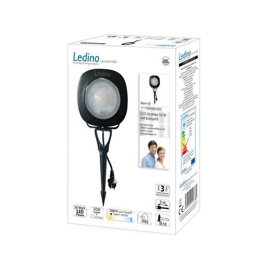LED-markspettspotlight Riem, 50 watt