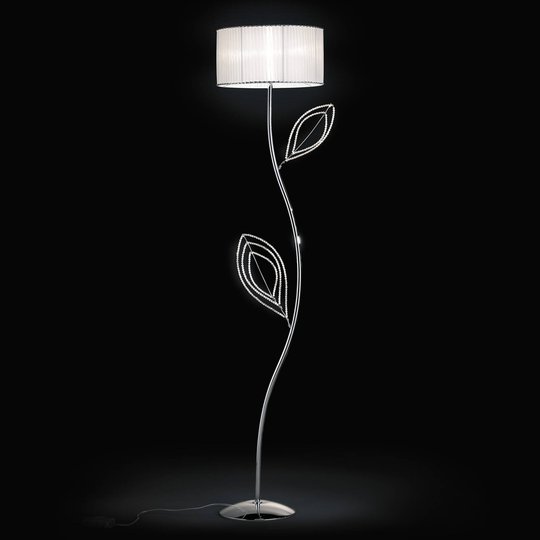 Golvlampa Girasole med textilskärm