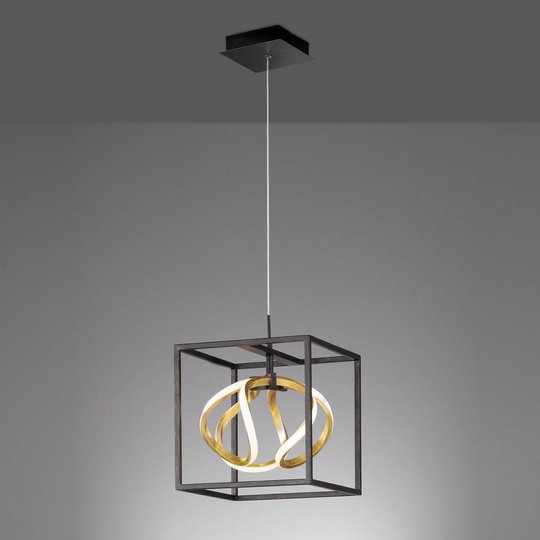 LED-hänglampa Gesa med metallbur, 1 lampa