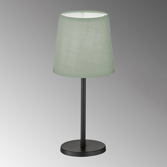 Bordslampa Eve med tygskärm, svart/grått