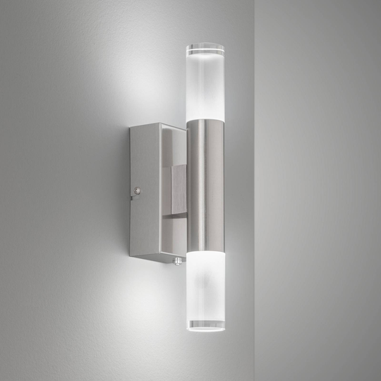 LED-vägglampa Nyra up/down, nickel, dimbar, CCT