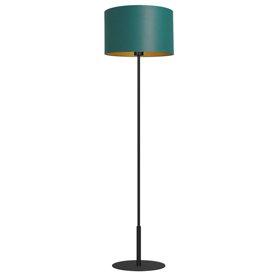 Golvlampa Soho, cylindrisk, rak, grön/guld