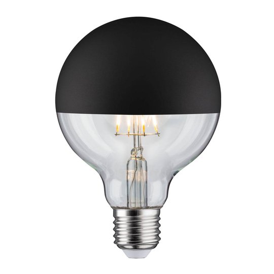 LED-lampa E27 827 6,5W toppförspeglad svart guld