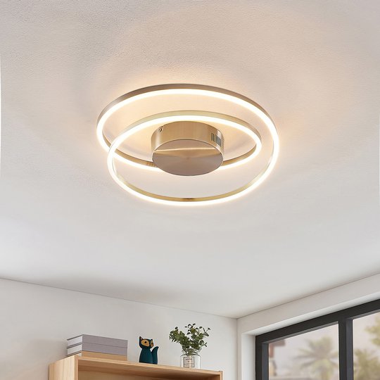 Lindby Davian LED-taklampa, dimbar, nickel