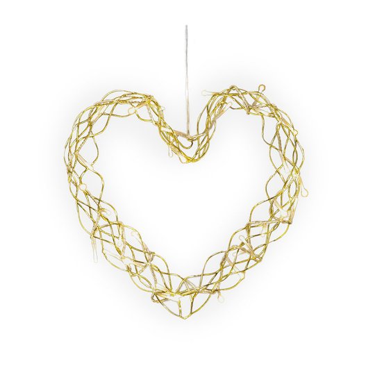Hjärta LED 34cm (Mässing/guld)