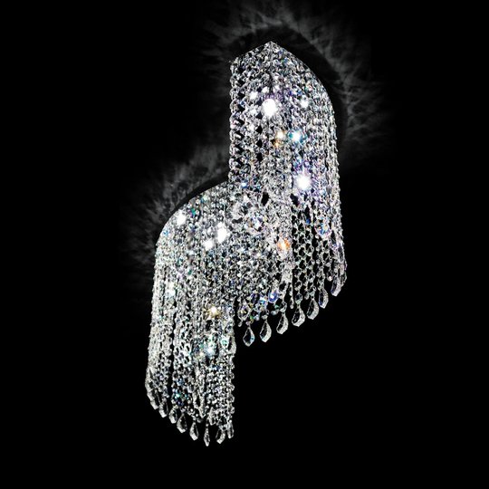 Svängd kristalltaklampa Shine