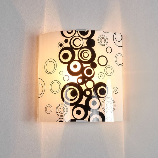 Svart-vit glasvägglampa Fresh