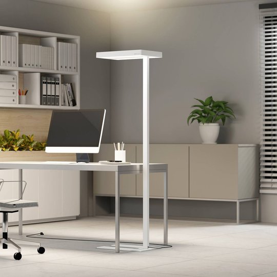 Arcchio Kalem kontors-golvlampa, rund, vit