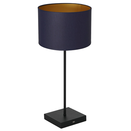 Bordslampa Table svart, cylinder blå guld