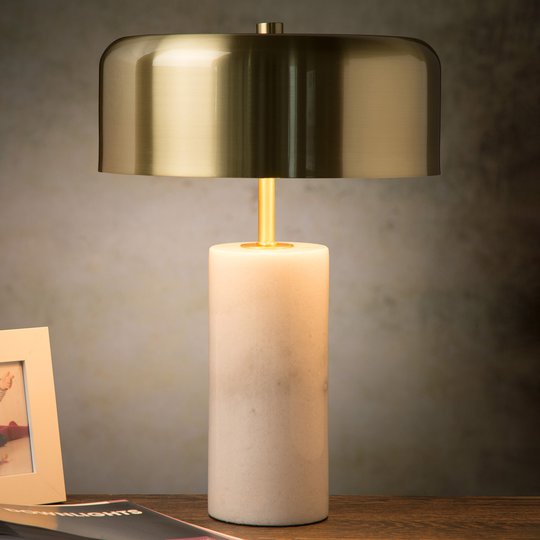 Bordslampa Mirasol vit marmor