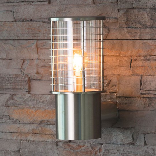 Kreta - modern vägglampa, rostfritt stål