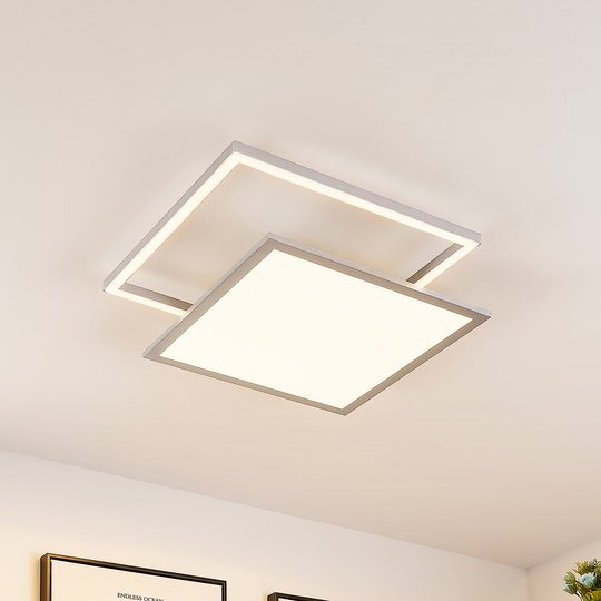 Lucande Senan LED-taklampa, kvadrat, CCT