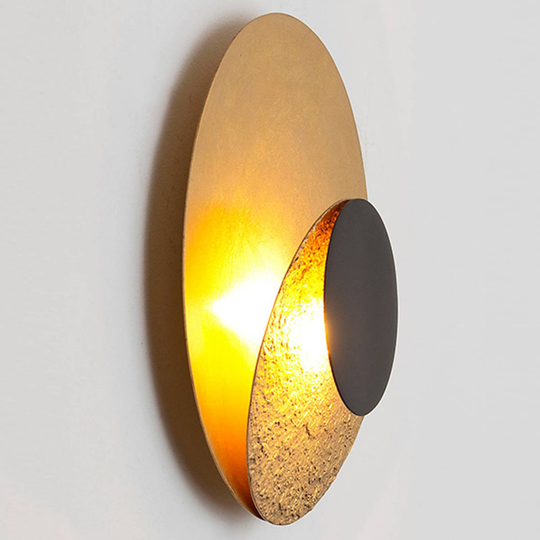 LED-vägglampa La Bocca, guldsvart