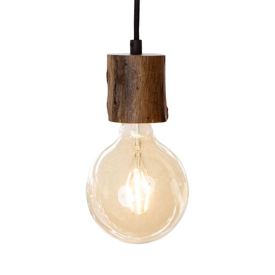 Pendellampa Tronco, 1 lampa, träpendel 8 cm