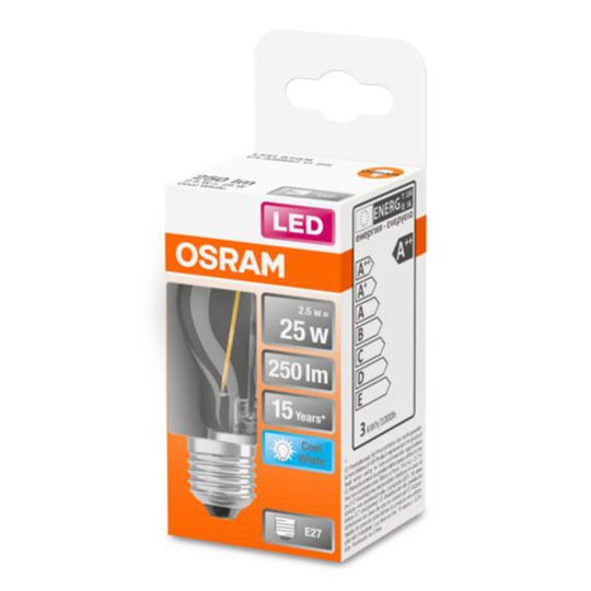 OSRAM Classic P LED-lampa E27 2,5W 4 000 K klar