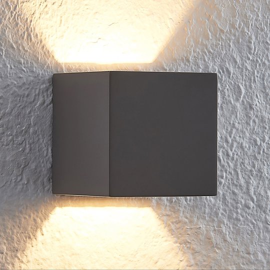 Lindby Quaso LED-vägglampa av betong, grå