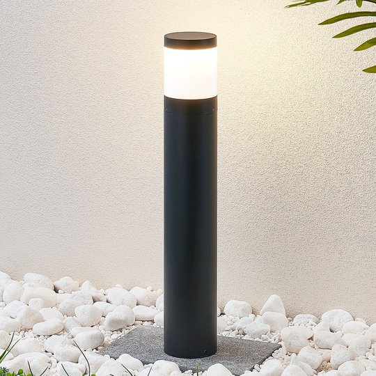 LED-väglampa Nitalia, rund, mörkgrå