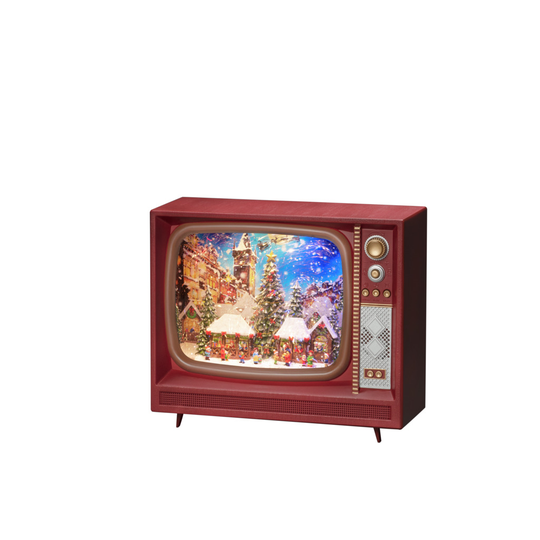 Vattenfylld TV julmarknad (Brun)