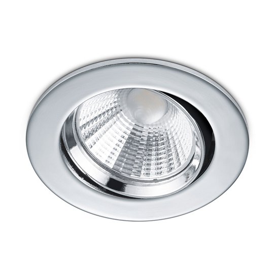 Rund LED-inbyggnadsspotlight Pamir i krom